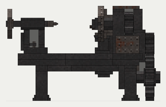 Engine Lathe, the front (south)