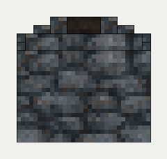 Molten Canal (Mold Pedestal), cobblestone, the front (south)